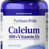 Puritan's Pride Calcium 600+Vitamin D3 Caplets 60 Caplets 1