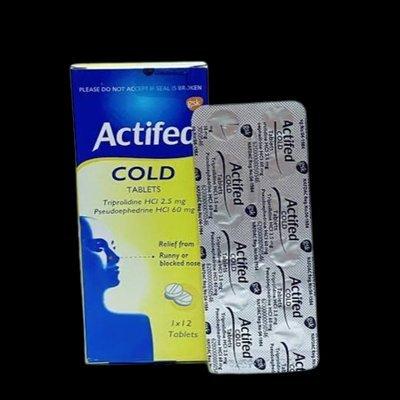 Actifed Cold Tablets 12 Tablets Nig for cold relief and respiratory wellness support in Nigeria pharmacy