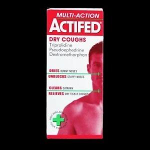 Actifed Dry Coughs Multi-Action Linctus 100ml for dry cough relief and respiratory wellness support in Nigeria pharmacy