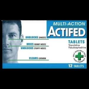 Actifed Multi Action Tablets 12 Tablets for cold relief and respiratory wellness support in Nigeria pharmacy