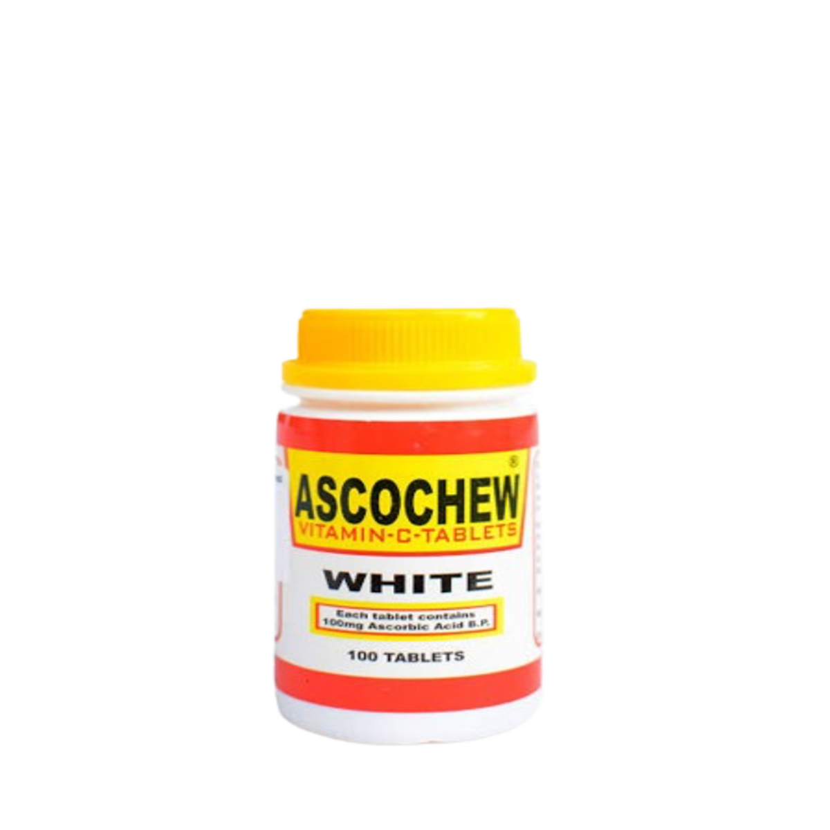 Ascochew Vitamin C 100mg Tablets White 100 Tablets chewable vitamin C supplement for immune support antioxidant protection collagen formation and daily wellness in Nigeria pharmacy