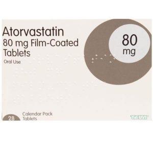 Atorvastatin 80mg Tablets, 28 Tablets