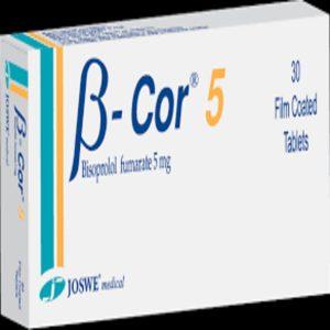 B-Cor 5 - Bisoprolol Fumarate 5mg Tablets, 30 Tablets