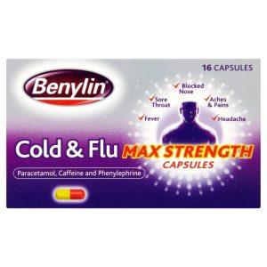 Benylin Cold & Flu Day & Night Max Capsules, 16 Capsules