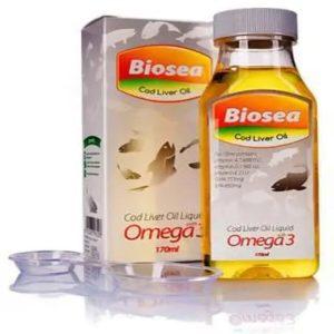 Biosea Cod Liver Oil With Omega 3 liquid, 170ml