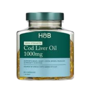 Cod Liver Oil High Strength 1000mg Capsules 180 Capsules omega 3 supplement with vitamins A and D for daily wellness support in Nigeria pharmacy
