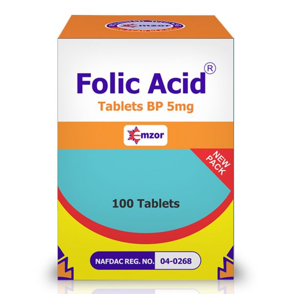 Emzor Folic Acid 5mg Tablets