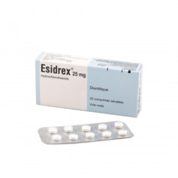 Esidrex 25mg Tablets - Hydrochlorothiazide 25mg, 20 Tablets