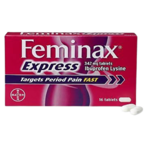 Feminax Express 342mg Tablets for period pain and menstrual cramps relief in Nigeria pharmacy
