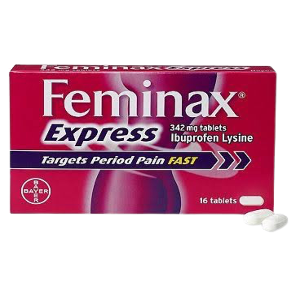 Feminax Express 342mg Tablets for period pain and menstrual cramps relief in Nigeria pharmacy