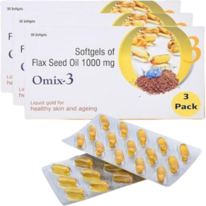Flaxseed Oil Capsules 30 Caps omega 3 rich flaxseed oil supplement for heart wellness nutritional support and healthy lifestyle maintenance in Nigeria pharmacy