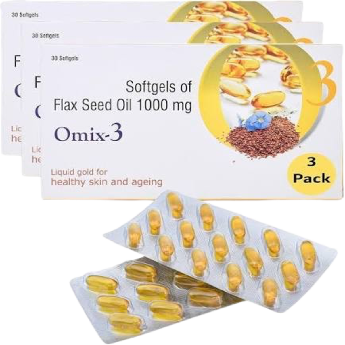 Flaxseed Oil Capsules 30 Caps omega 3 rich flaxseed oil supplement for heart wellness nutritional support and healthy lifestyle maintenance in Nigeria pharmacy