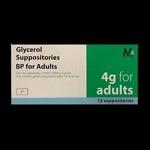 Glycerol 4G Suppositories Adult Size 12 suppositories for bowel care and constipation relief in Nigeria pharmacy