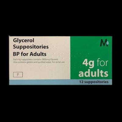 Glycerol 4G Suppositories Adult Size 12 suppositories for bowel care and constipation relief in Nigeria pharmacy