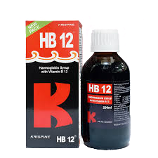 Hb 12 Syrup 200ml liquid haematinic supplement formulated to support haemoglobin production, red blood cell formation, iron and vitamin B12 intake, energy metabolism and reduction of tiredness and fatigue, original Hb 12 Syrup 200ml available from Asset Pharmacy