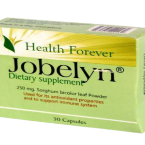 Jobelyn Capsules 30 Capsules herbal dietary supplement containing Sorghum bicolor leaf sheath extract, formulated to provide antioxidant, immune and general nutritional support, original Jobelyn 30 Capsules available from Asset Pharmacy Nigeria