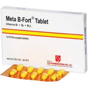 Meta B-Fort Per Sachet for vitamin B complex energy and nerve support in Nigeria pharmacy