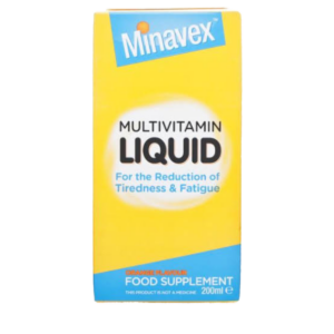 Minavex Multivitamin Liquid 200ml comprehensive multivitamin oral liquid formulated to support healthy growth, energy metabolism, immune function and overall nutritional wellbeing in children and adults, genuine Minavex Multivitamin Liquid available from Asset Pharmacy Nigeria