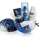 Nivea Men Mini Treats Bauble Gift Set men's grooming gift set featuring travel size Nivea Men body care essentials in a festive bauble package for cleansing, skincare and everyday grooming, original Nivea Men Mini Treats Bauble Gift Set available from Asset Pharmacy