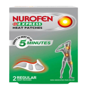 Nurofen Express Heat Patches for muscle pain back pain and tension relief in Nigeria pharmacy