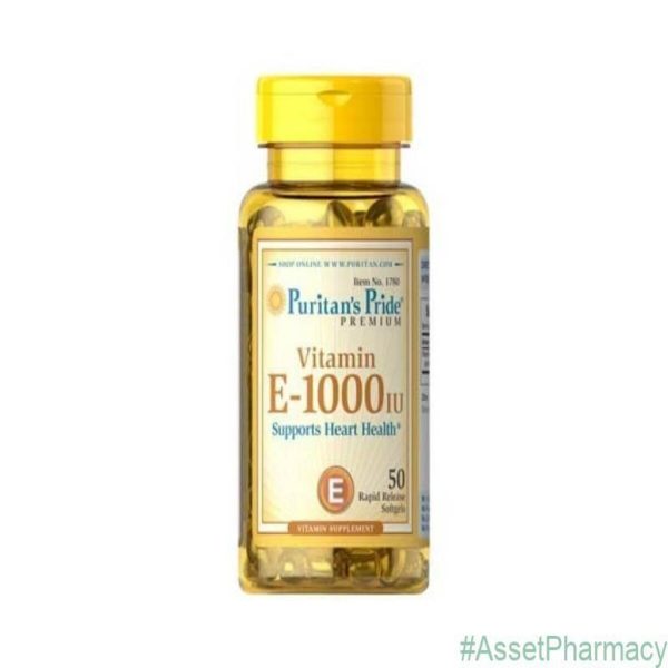 Puritan's Pride Vitamin E 1000IU, 50 Capsules