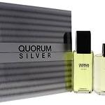 Quorum Silver Gift Set 2 items men's fragrance gift set featuring Quorum Silver eau de toilette with matching grooming product presented in an elegant gift box for everyday masculine fragrance and personal care, original Quorum Silver Gift Set available from Asset Pharmacy