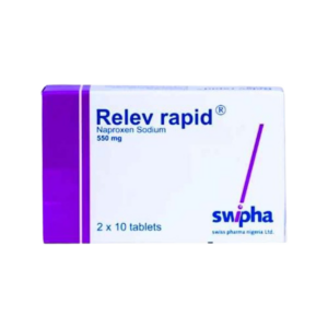Relev Rapid 550mg tablets for fast headache fever and body pain relief in Nigeria pharmacy