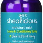 Shealicious Moisture Mist Leave In Spray 236ml lightweight leave in hair moisturising spray formulated to hydrate dry hair reduce frizz improve softness enhance shine and support healthy manageable hair for all hair types, original Shealicious Moisture Mist Leave In Spray available from Asset Pharmacy