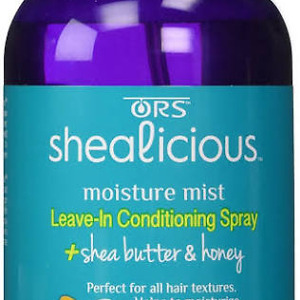 Shealicious Moisture Mist Leave In Spray 236ml lightweight leave in hair moisturising spray formulated to hydrate dry hair reduce frizz improve softness enhance shine and support healthy manageable hair for all hair types, original Shealicious Moisture Mist Leave In Spray available from Asset Pharmacy