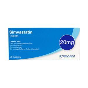 Simvastatin 20mg Tablets, 28 Tablets