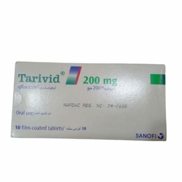 Tarivid 200mg Tablets - Ofloxacin 200mg, 10 Tablets