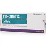 enoretic 100mg Tablets – Pack of 28 Tablets containing Atenolol and Chlorthalidone, used for high blood pressure and fluid retention management – Blister pack with branded labeling visible.