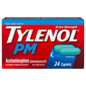 Tylenol PM 500mg tablets for nighttime pain relief and sleep support in Nigeria pharmacy