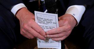 Trump had a list of compassionate responses while meeting with shooting survivors 5