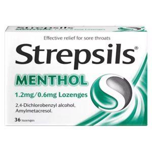 Strepsils Menthol Lozenges, 36 Lozenges