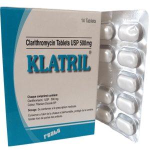 Klatril 500mg Tablets - Clarithromycin 500mg, 14 Tablets