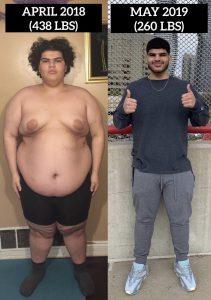 Weight Loss Update: 438 lbs to 260 lbs. ~ 180 pounds down in 1 year naturally with diet and exercise! 80