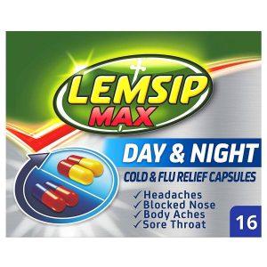 Lemsip Max Day & Night Cold & Flu Relief Capsules, 16 Capsules