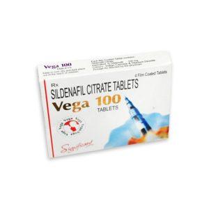 Vega 100 Sildenafil Tablets, 4 Tablets