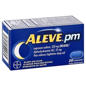 Aleve PM Caplets - Naproxen 220mg Diphenhydramine 25mg, 20 Caplets