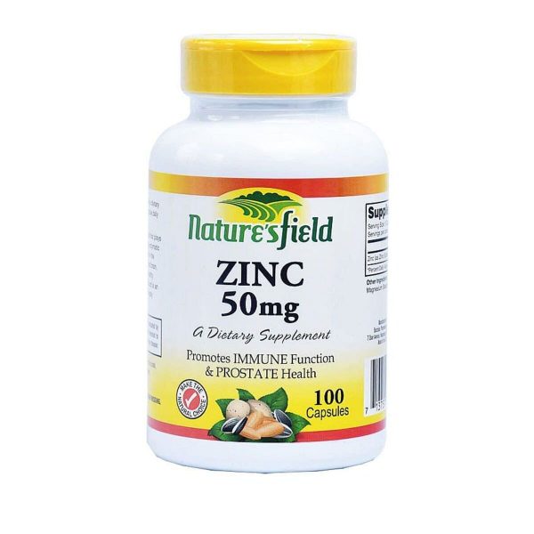 Natures Field Zinc 50mg Capsules, 100 Capsules