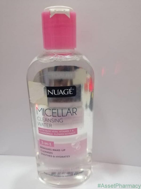 NUAGE MICELLAR CLEANSING WATER WITH ALOE VERA AND CHAMOMILE EXTRACT 200ML FOR FACE, EYES AND LIPS