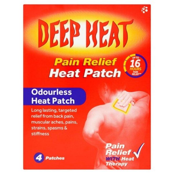 Deep Heat Patch - Pain Relief Heat Patch, 4 Pack