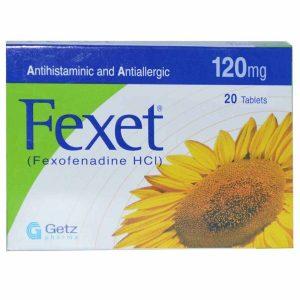 Fexet 120mg Tablets- Fexofenadine 120mg, 20 tablets