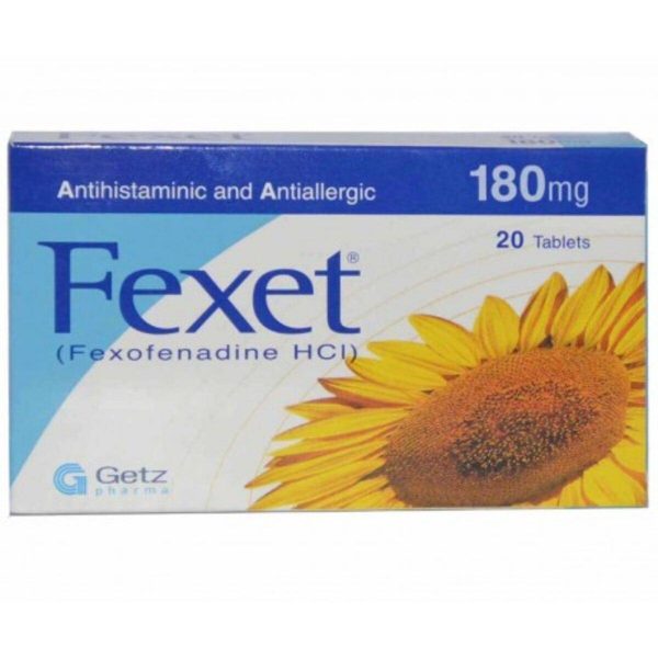 Fexet 180mg Tablets - Fexofenadine 180mg, 20 tablets