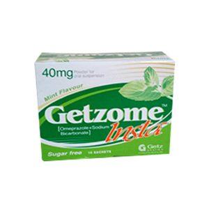 Getzome Insta 40mg Powder - Omeprazole 40mg powder, 10 Sachets