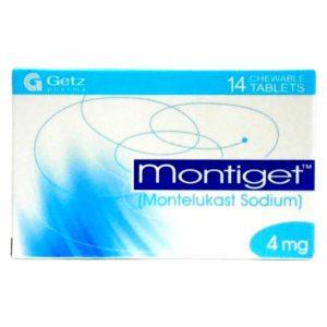 Montiget 4mg Tablet - Montelukast 4mg Tablet, 14 Chewable Tablets