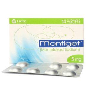 Montiget 5mg Tablet - Montelukast 5mg Tablet, 14 Chewable Tablets