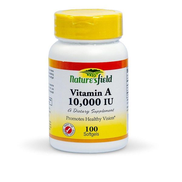 Natures Field Vitamin A 10000iu Softgels, 100 Softgels