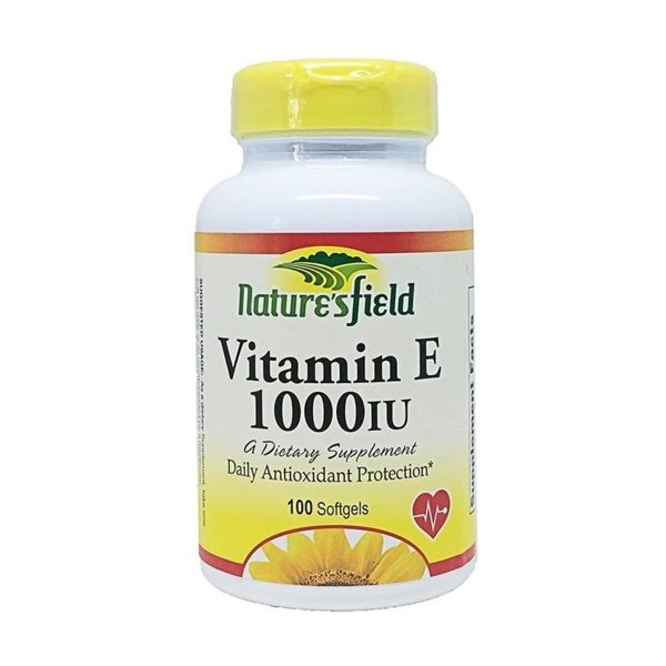 Natures Field Vitamin E 1000iu Softgels, 100 Softgels